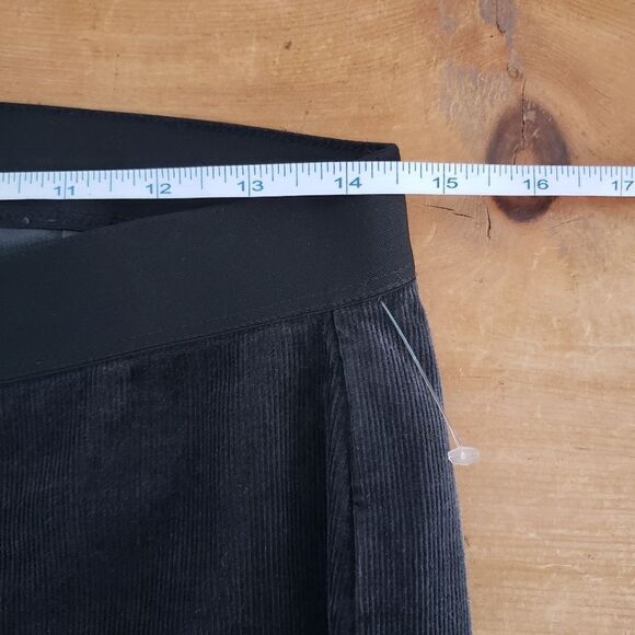 Eileen Fisher XSmall NWT Dark Grey Skinny Corduroy Elastic Waist Pants Leggings - Picture 5 of 7